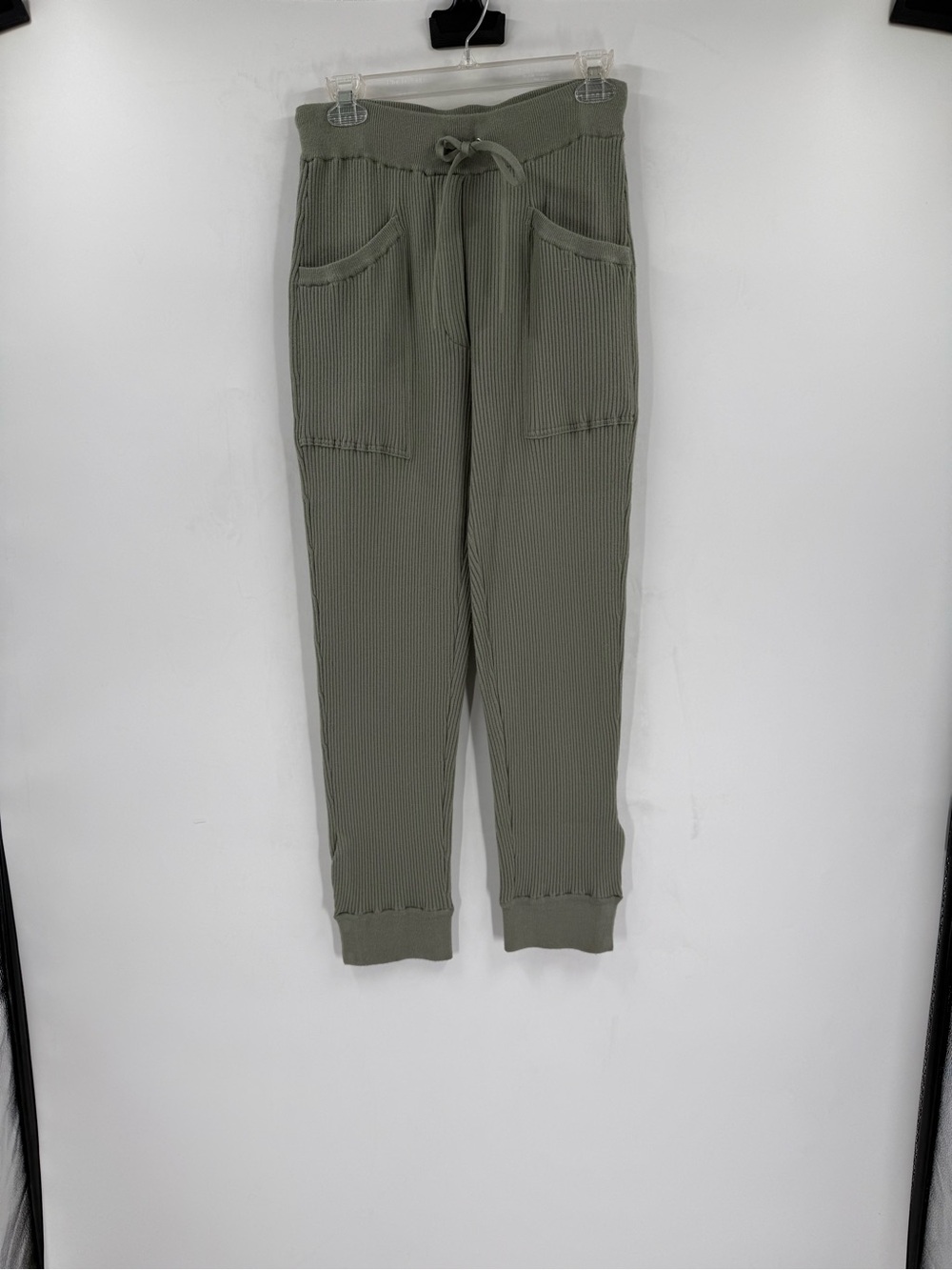 Jonathan Simkhai Olive Green Ribbed Drawstring Jogger Pants